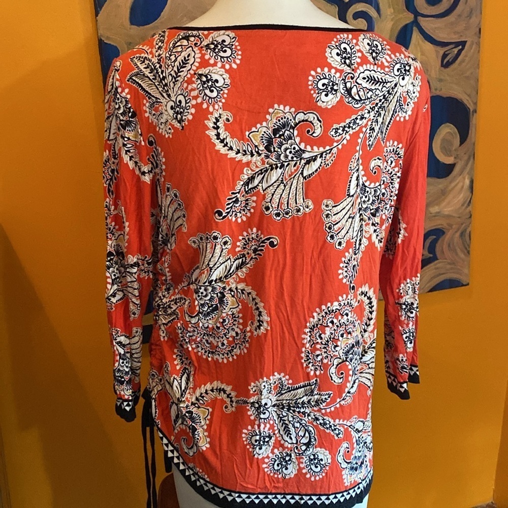 Ruby Rd Tunic with L Side Drawstring Gather - Picture 4 of 5